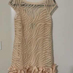 Jessica Simpson Elegant Beige Sequin Dress